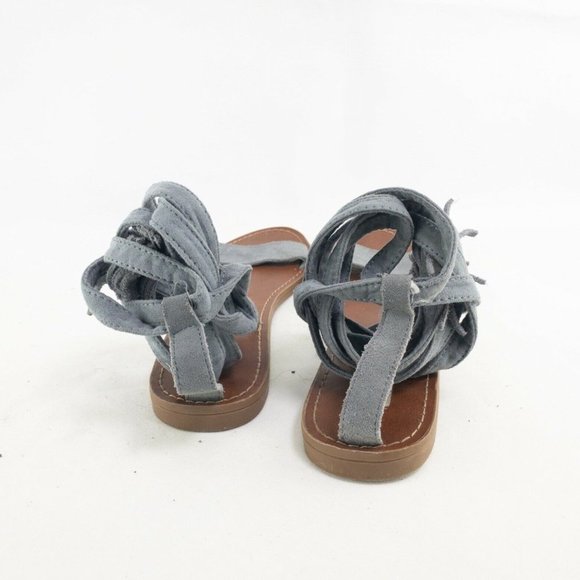 Steve Madden Womens Shoes 8 Gladiator Sandals Strappy Ankle Strap Wrap Tie Flat - Picture 4 of 9